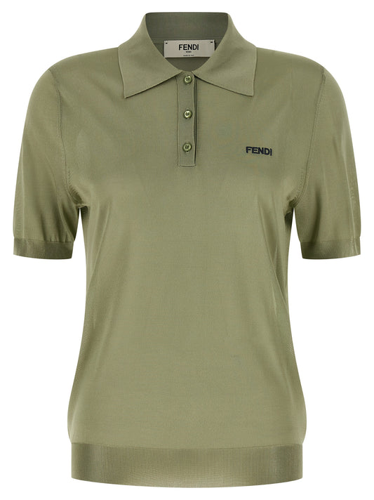 Polo de viscosa bicolor Fendi