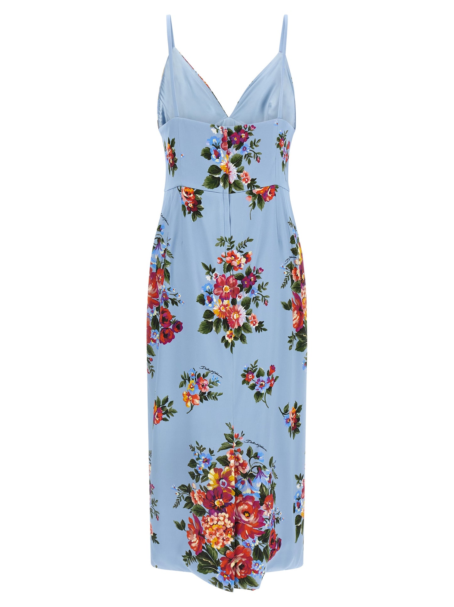 Vestido midi de viscosa azul Dolce & Gabbana