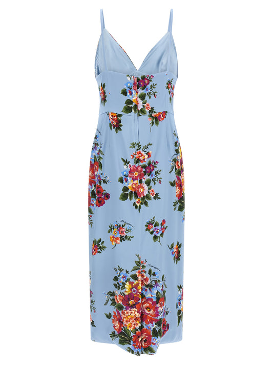 Vestido midi de viscosa azul Dolce & Gabbana