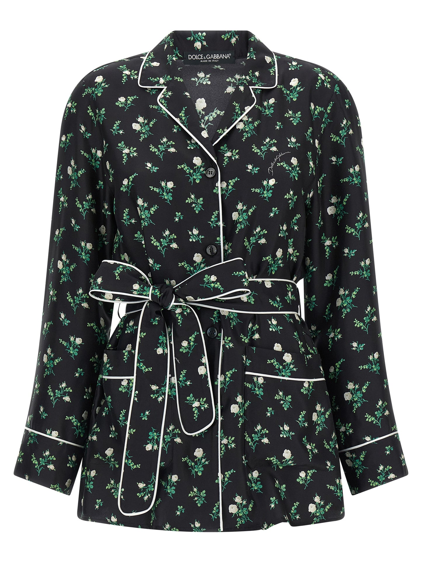 Blusa de seda negra de Dolce & Gabbana