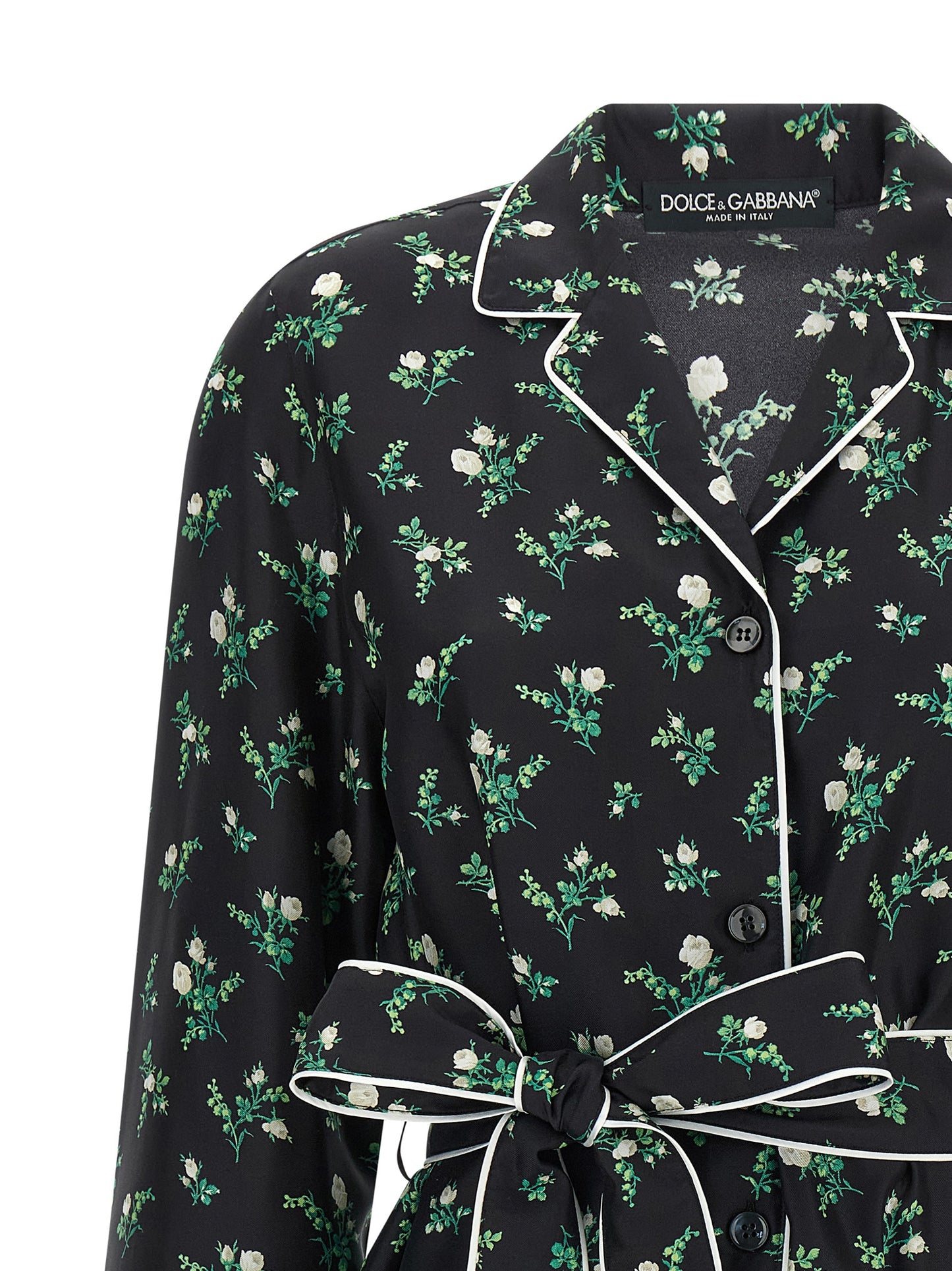 Blusa de seda negra de Dolce & Gabbana