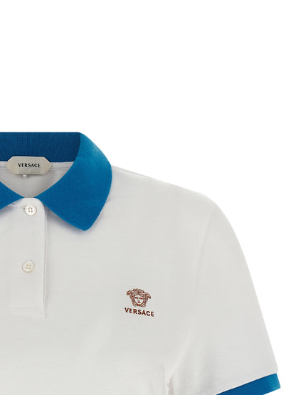 Camisa polo Versace azul de algodón