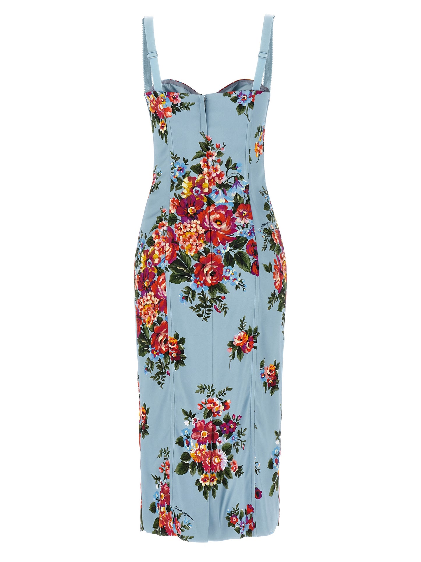 Vestido midi de viscosa azul Dolce & Gabbana