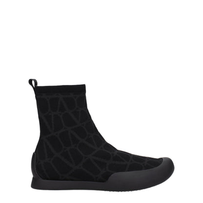 Valentino Garavani Black Fabric High-Top Sneakers
