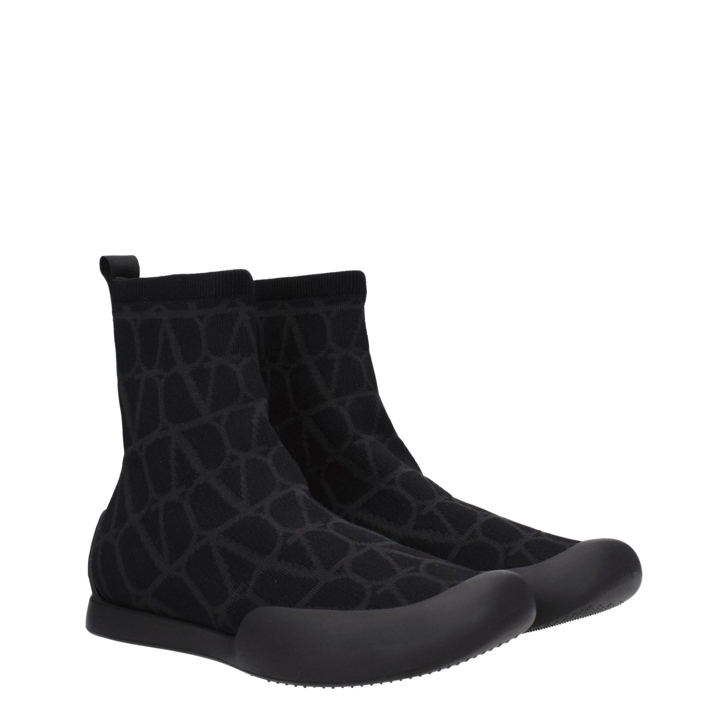 Valentino Garavani Black Fabric High-Top Sneakers