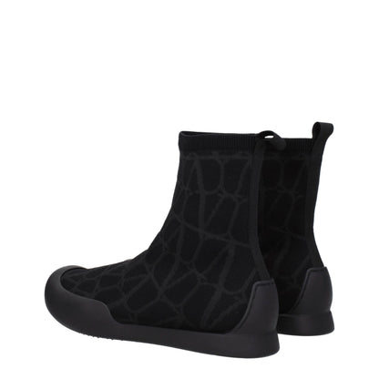 Valentino Garavani Black Fabric High-Top Sneakers