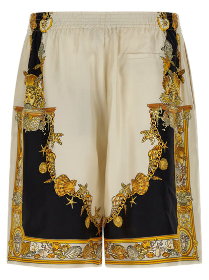 Pantalones cortos bermudas de seda multicolor Versace