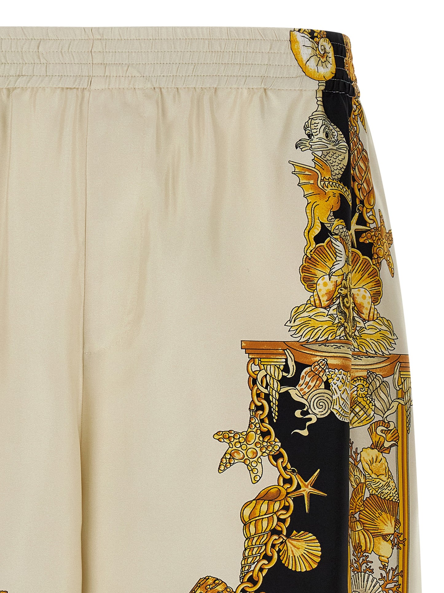 Pantalones cortos bermudas de seda multicolor Versace