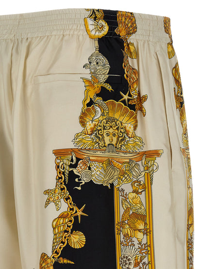 Pantalones cortos bermudas de seda multicolor Versace