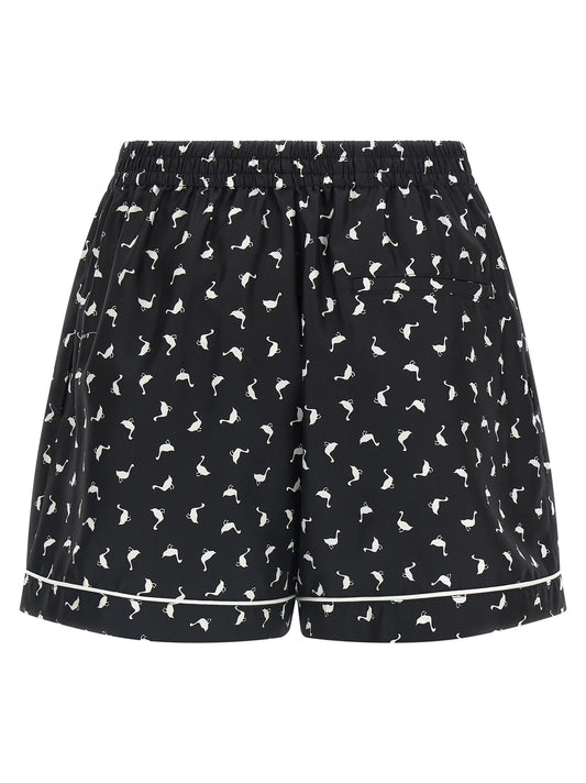 Pantalones cortos bermudas de seda bicolor Moschino