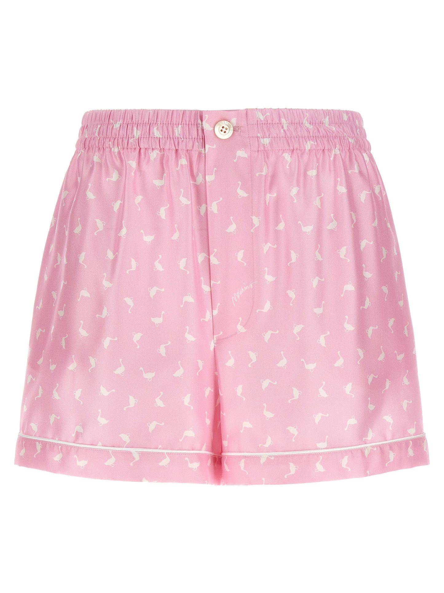 Pantalones cortos bermudas de seda multicolor de Moschino