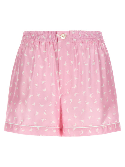 Pantalones cortos bermudas de seda multicolor de Moschino