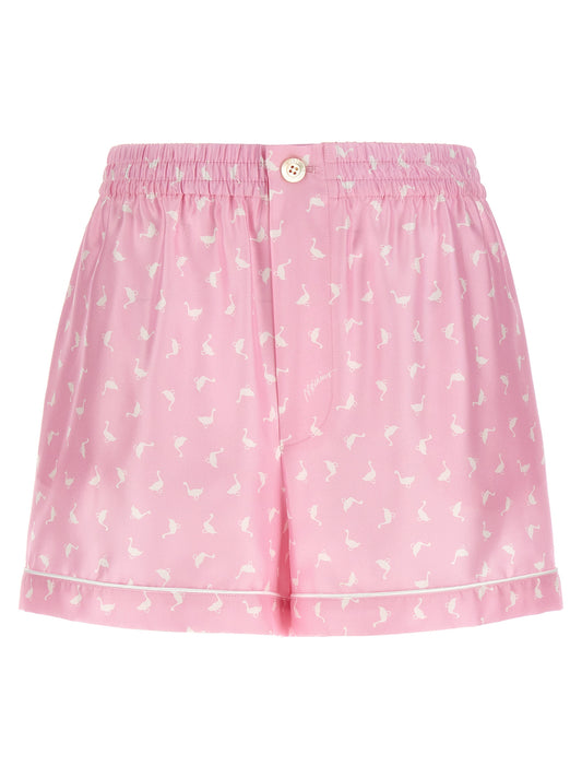 Pantalones cortos bermudas de seda multicolor de Moschino