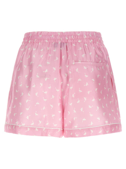 Pantalones cortos bermudas de seda multicolor de Moschino