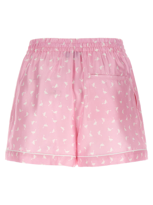 Pantalones cortos bermudas de seda multicolor de Moschino