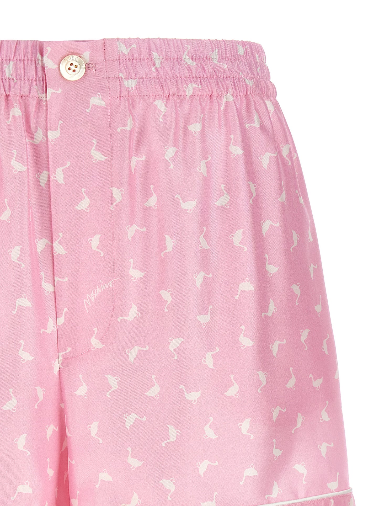 Pantalones cortos bermudas de seda multicolor de Moschino