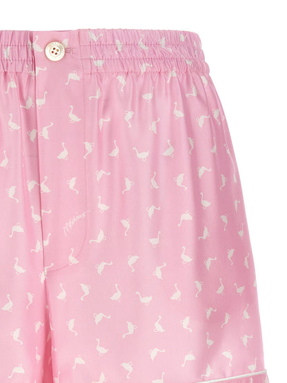 Pantalones cortos bermudas de seda multicolor de Moschino