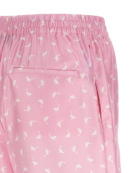 Pantalones cortos bermudas de seda multicolor de Moschino