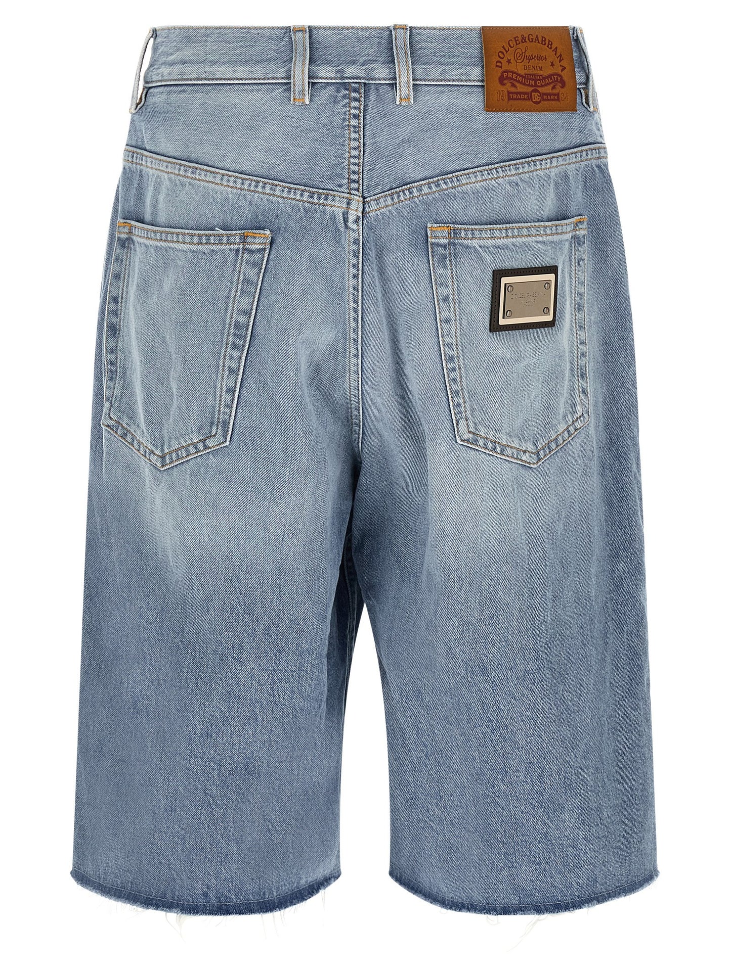 Bermudas De Algodón Azul Claro De Corte Ancho Dolce & Gabbana