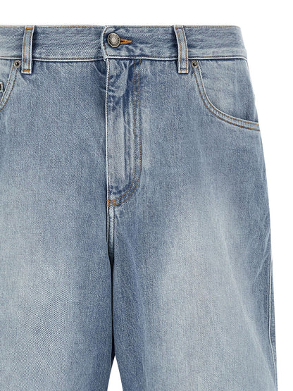 Bermudas De Algodón Azul Claro De Corte Ancho Dolce & Gabbana