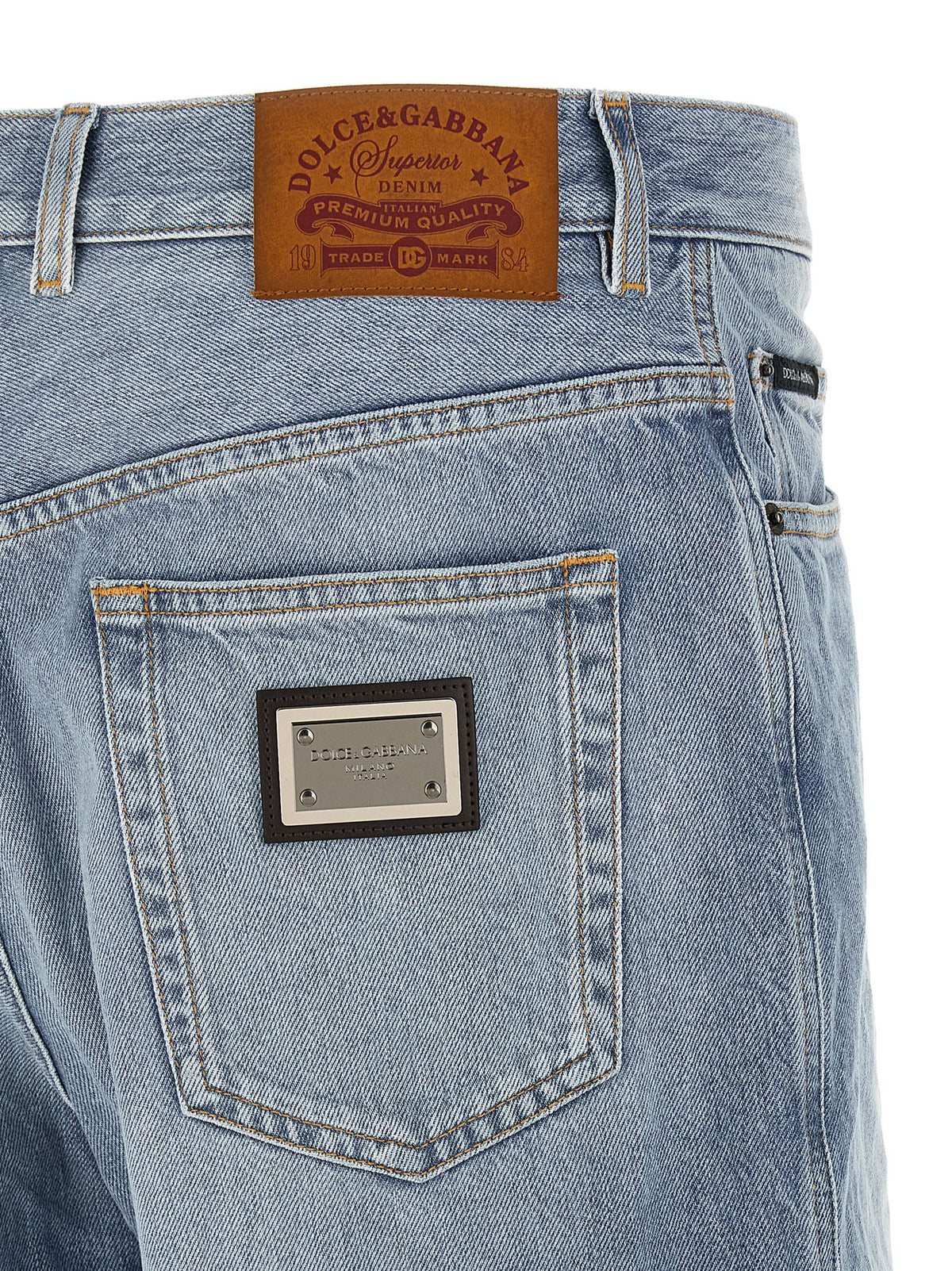 Bermudas De Algodón Azul Claro De Corte Ancho Dolce & Gabbana