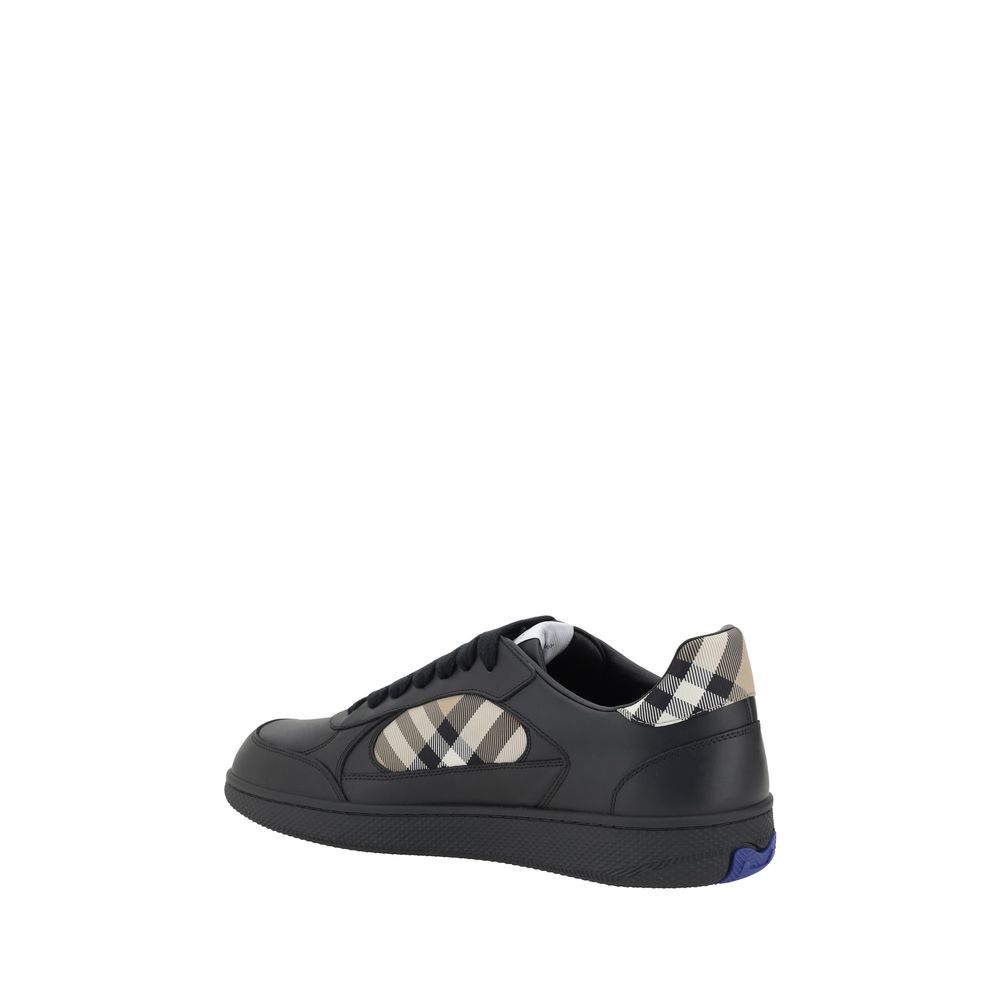 Burberry Black Calf Leather Low-Top Trainers Bos Taurus