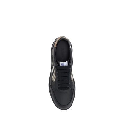 Burberry Black Calf Leather Low-Top Trainers Bos Taurus