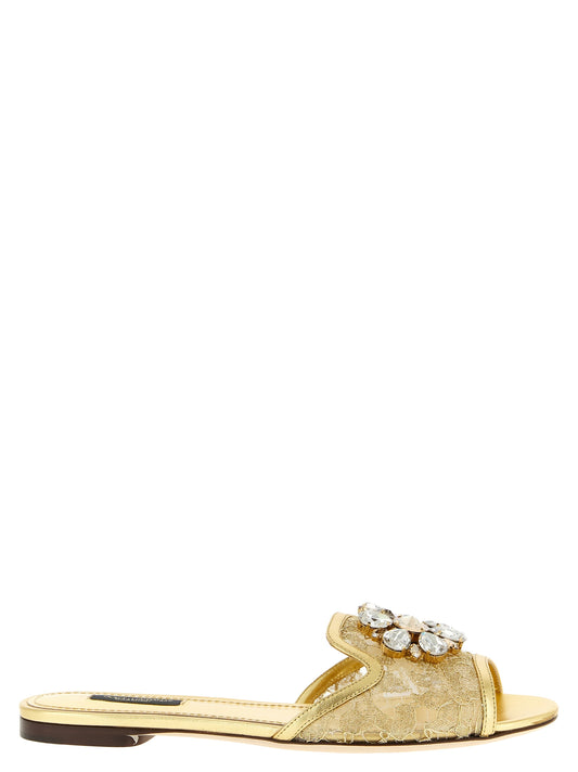 Chanclas Dolce & Gabbana de poliamida dorada