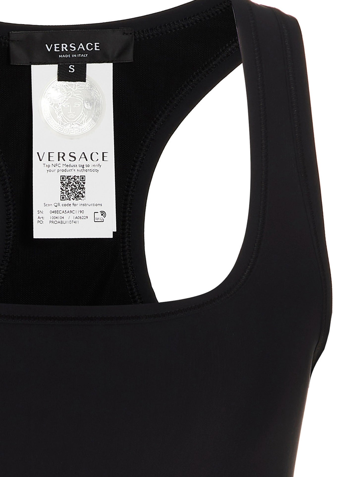 Haut de sport Versace noir en polyamide - Coupe ajustée