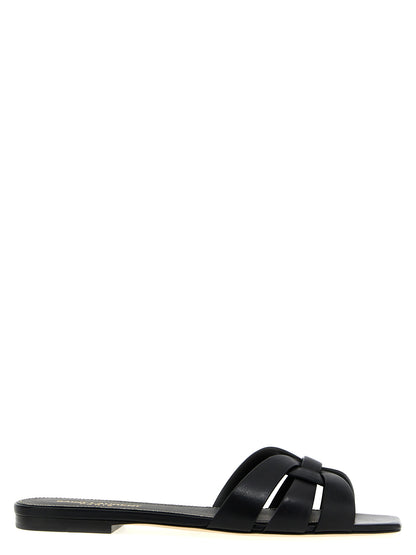 Chanclas Saint Laurent de piel de becerro negras