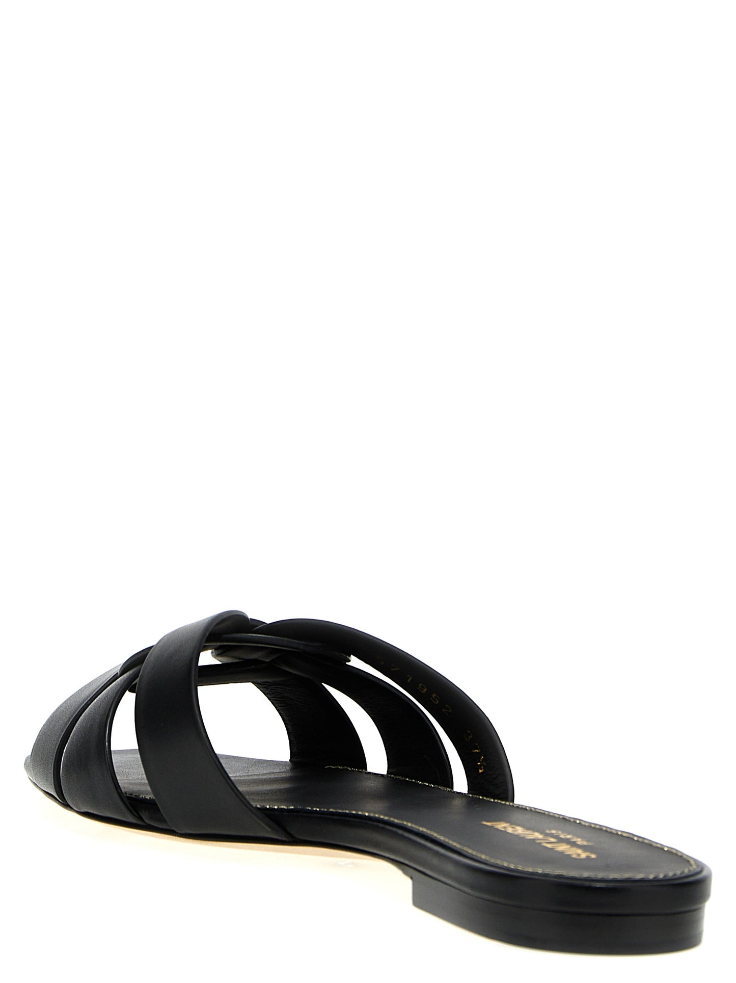 Chanclas Saint Laurent de piel de becerro negras