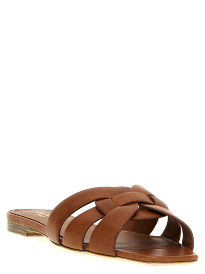 Chanclas Saint Laurent de Piel de Becerro Marrón