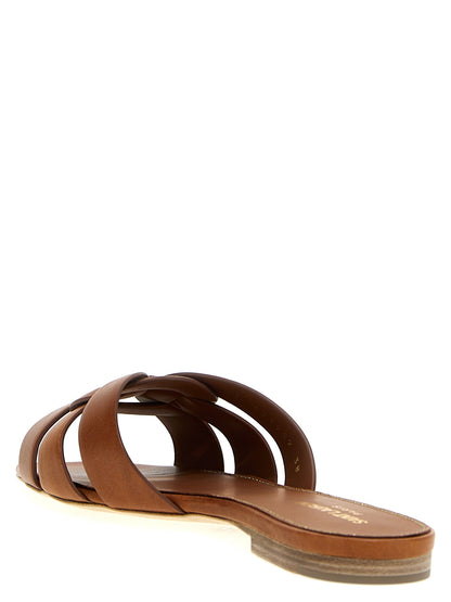 Chanclas Saint Laurent de Piel de Becerro Marrón