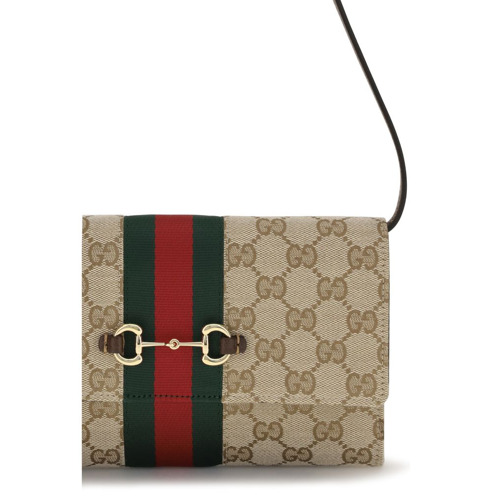 Portefeuille Gucci marron en polyester
