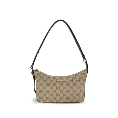 Bolso De Mano Gucci De Tela Beige Con Estructura Lateral