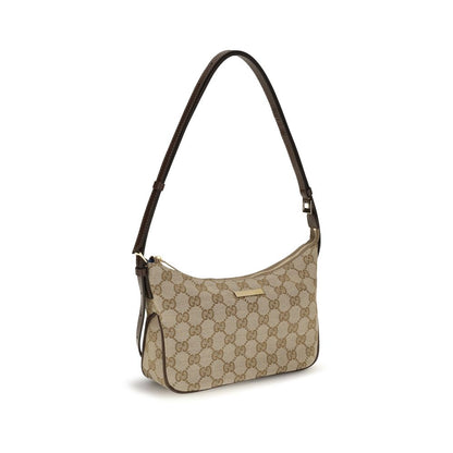 Bolso De Mano Gucci De Tela Beige Con Estructura Lateral