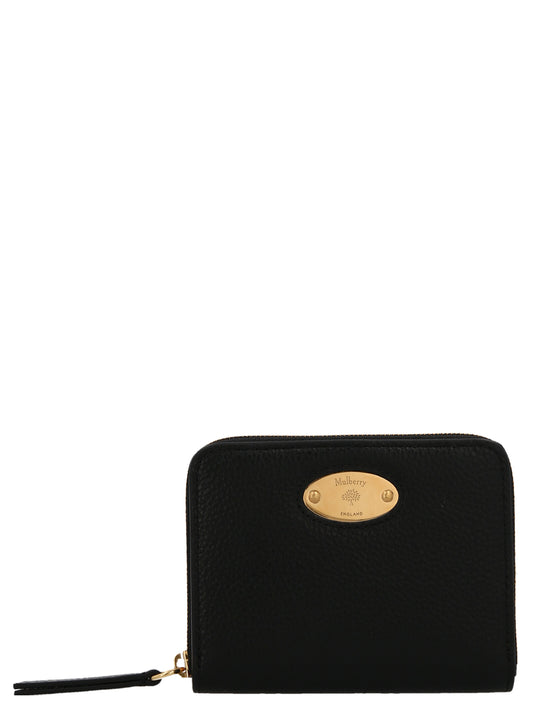 Tarjetero Mulberry de piel bovina negra