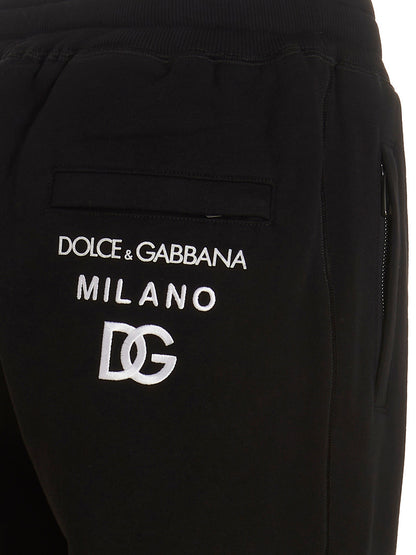 Pantalon de jogging en coton noir sportif Dolce & Gabbana