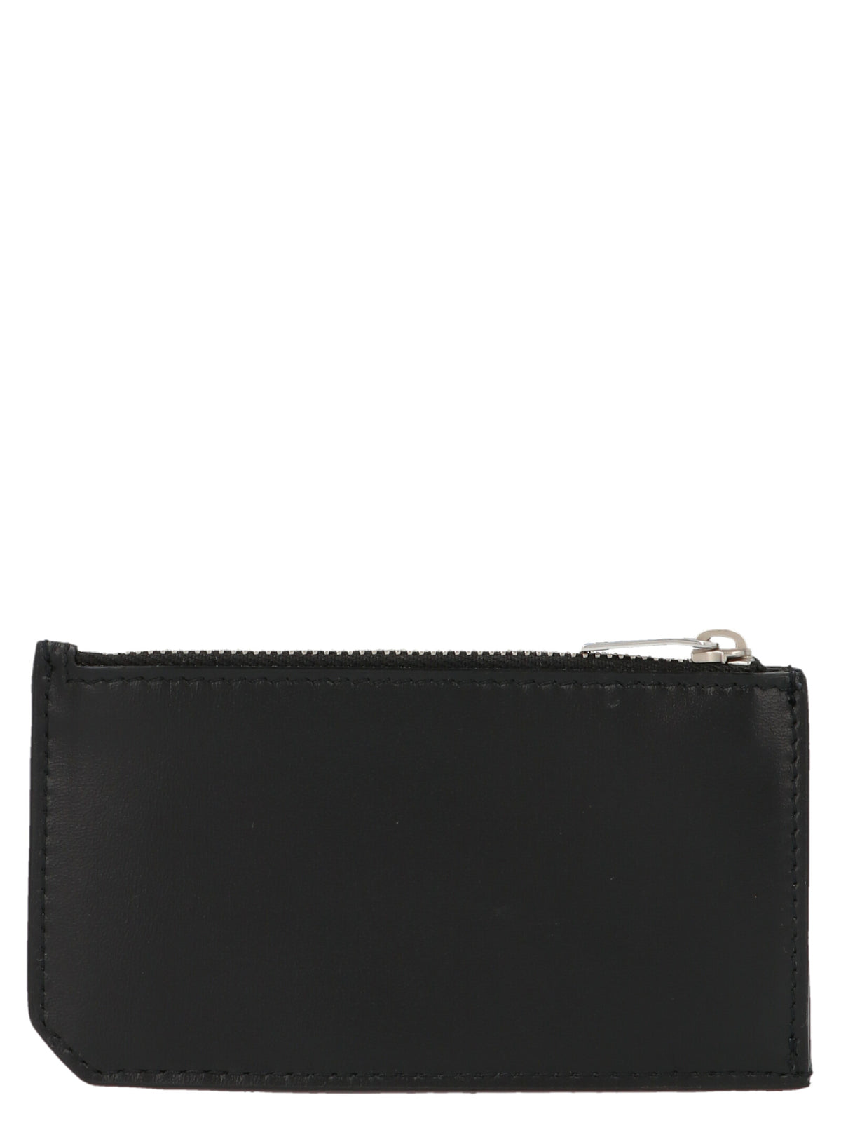 Porte-cartes Saint Laurent en cuir de veau noir