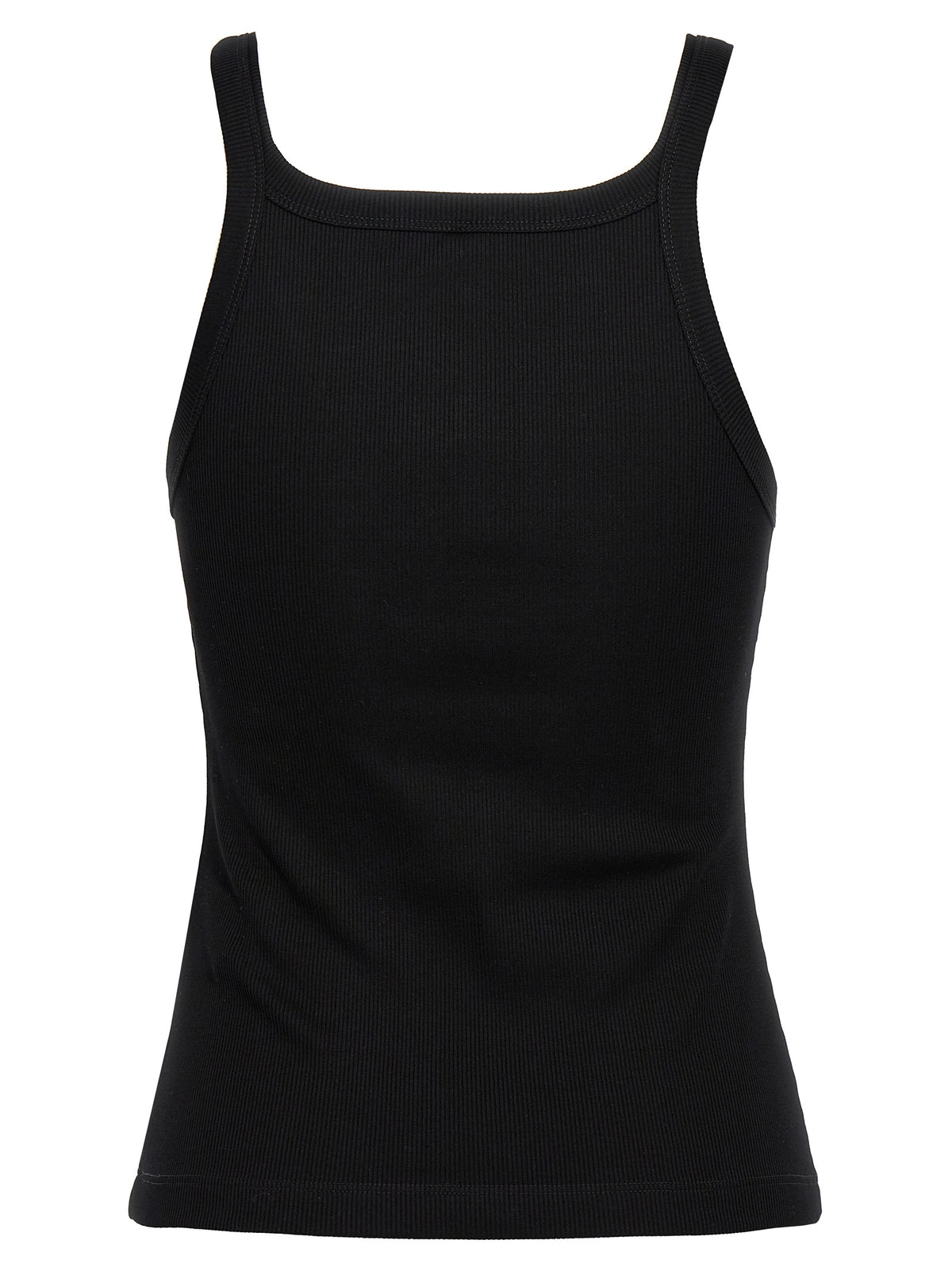Débardeur Fendi en Coton Noir avec Finition Nervurée