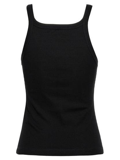 Débardeur Fendi en Coton Noir avec Finition Nervurée