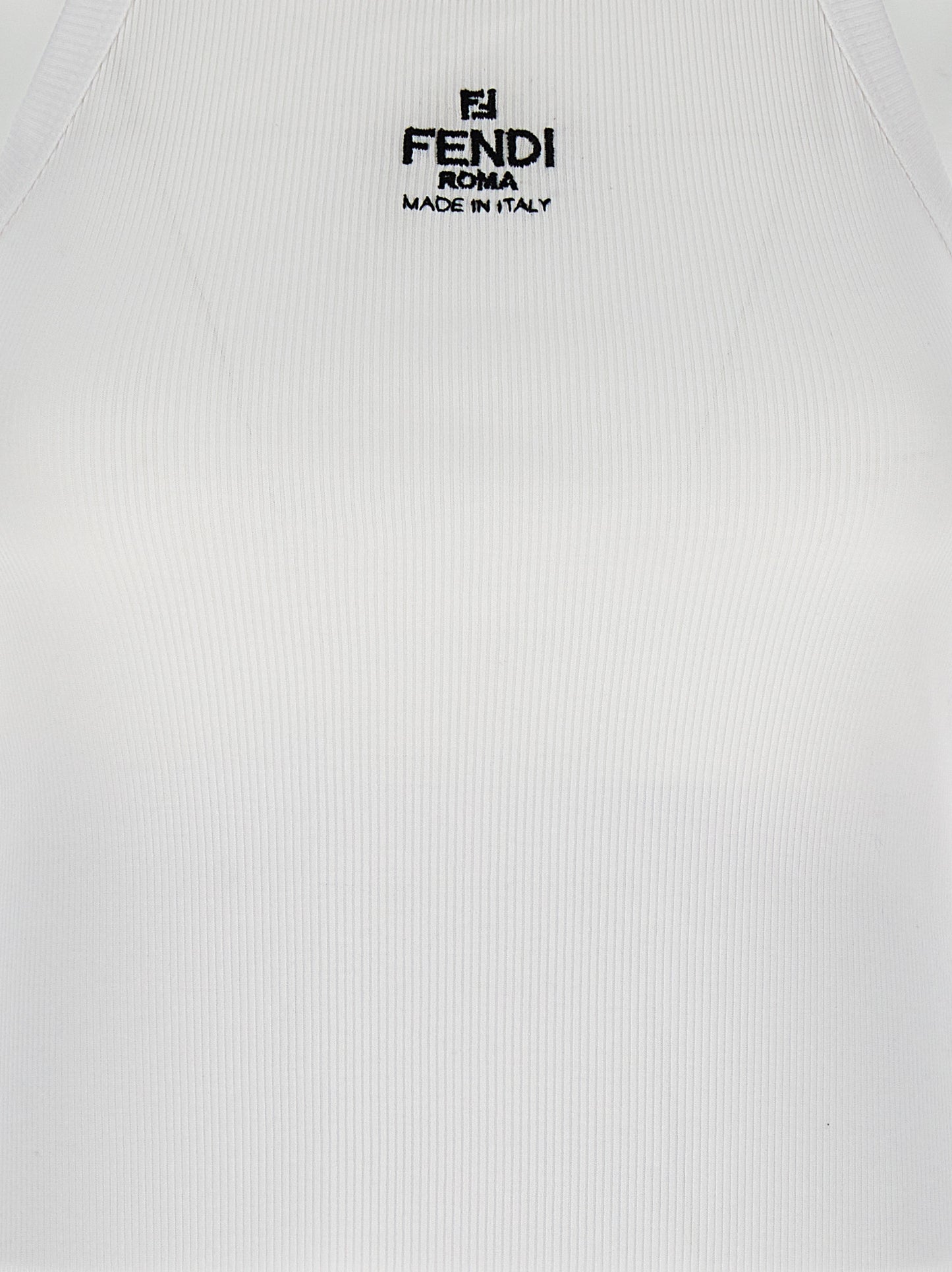 Camiseta sin mangas Fendi de algodón blanco