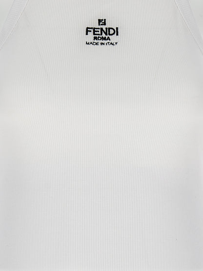 Camiseta sin mangas Fendi de algodón blanco