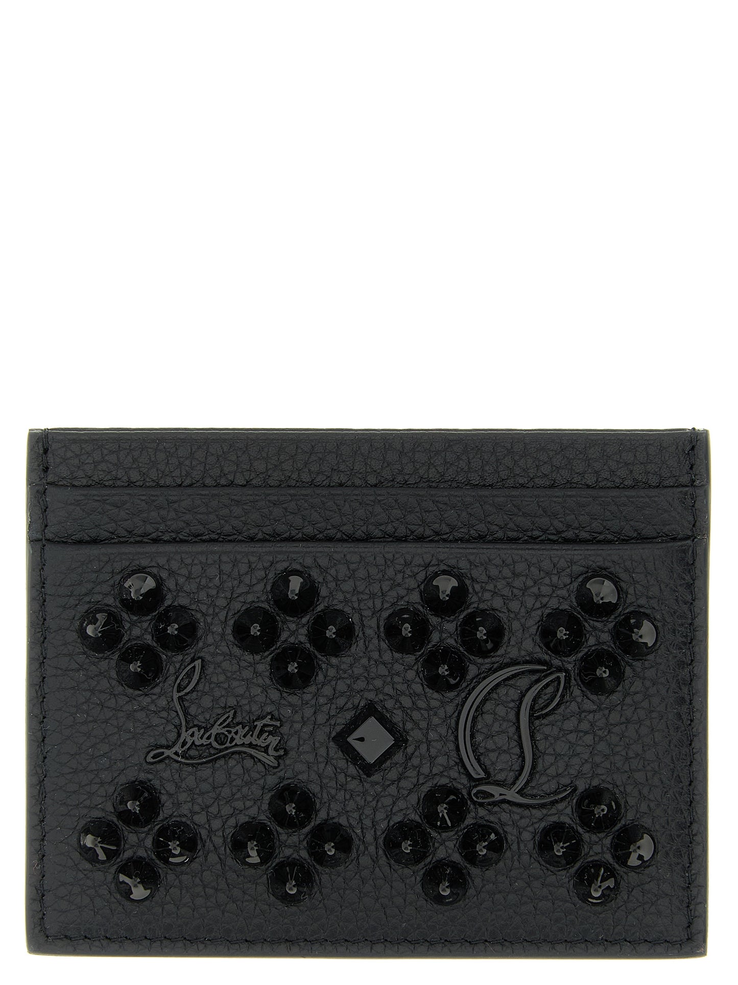Tarjetero de piel de becerro negra Christian Louboutin