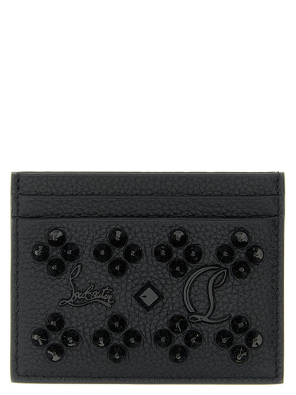 Tarjetero de piel de becerro negra Christian Louboutin