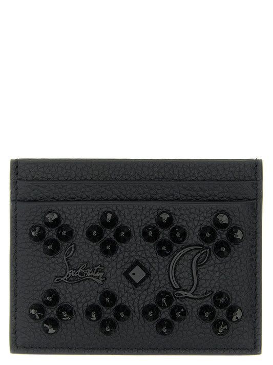 Tarjetero de piel de becerro negra Christian Louboutin