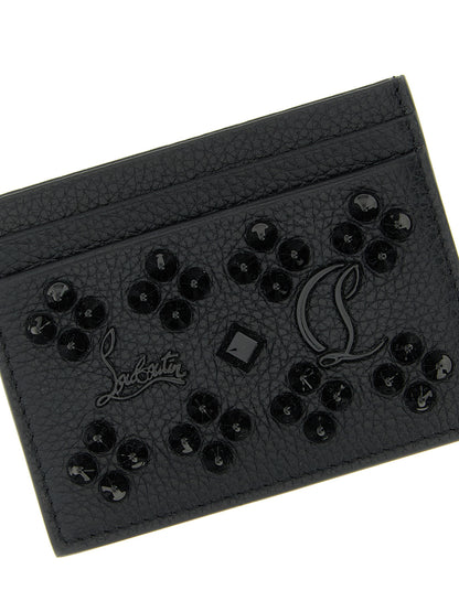 Tarjetero de piel de becerro negra Christian Louboutin