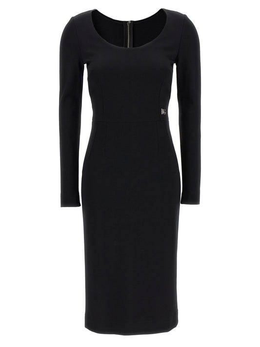 Vestido midi negro de viscosa de Dolce & Gabbana