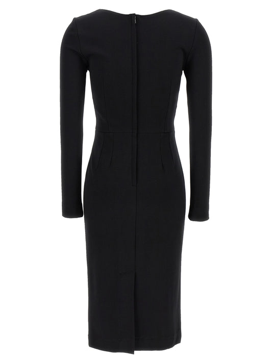 Vestido midi negro de viscosa de Dolce & Gabbana