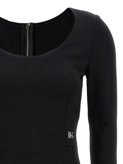 Robe midi noire en viscose Dolce & Gabbana